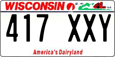 WI license plate 417XXY