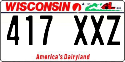 WI license plate 417XXZ