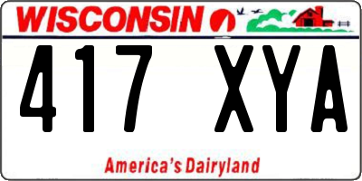 WI license plate 417XYA