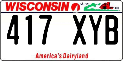 WI license plate 417XYB
