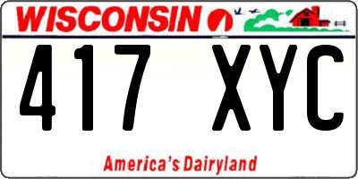 WI license plate 417XYC
