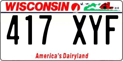 WI license plate 417XYF
