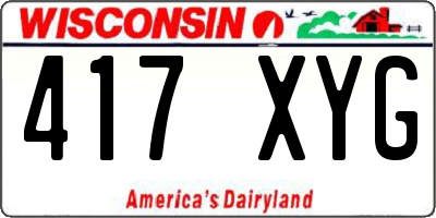 WI license plate 417XYG