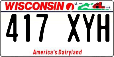 WI license plate 417XYH