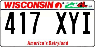 WI license plate 417XYI