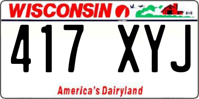 WI license plate 417XYJ