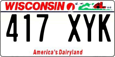 WI license plate 417XYK