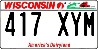 WI license plate 417XYM