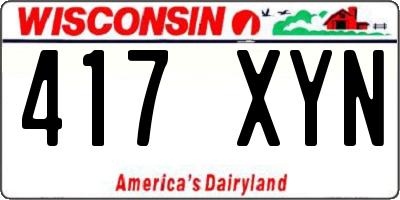 WI license plate 417XYN