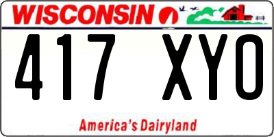 WI license plate 417XYO