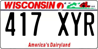 WI license plate 417XYR