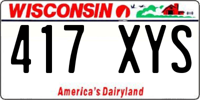 WI license plate 417XYS