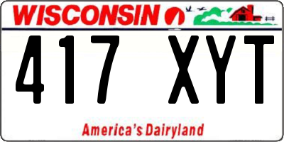 WI license plate 417XYT