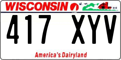 WI license plate 417XYV