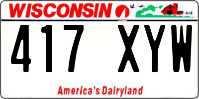 WI license plate 417XYW