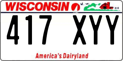 WI license plate 417XYY