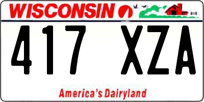 WI license plate 417XZA