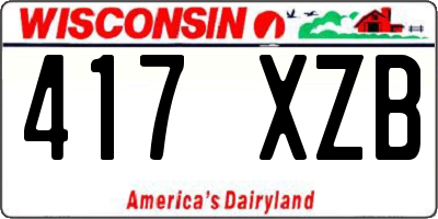 WI license plate 417XZB