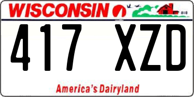 WI license plate 417XZD