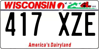 WI license plate 417XZE