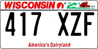 WI license plate 417XZF