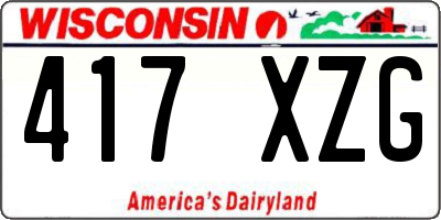 WI license plate 417XZG