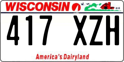 WI license plate 417XZH