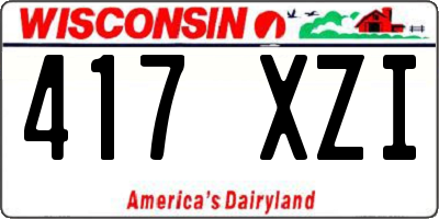 WI license plate 417XZI