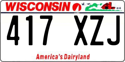 WI license plate 417XZJ