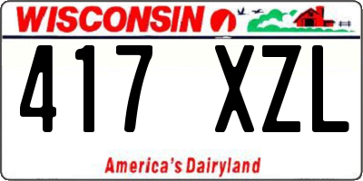 WI license plate 417XZL