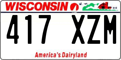 WI license plate 417XZM