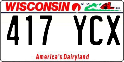 WI license plate 417YCX