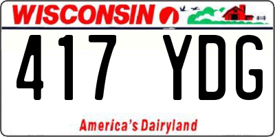 WI license plate 417YDG
