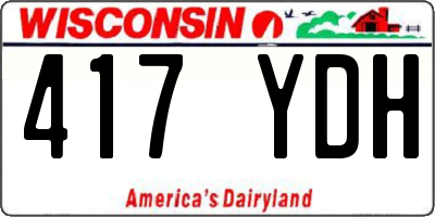 WI license plate 417YDH