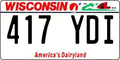 WI license plate 417YDI