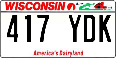 WI license plate 417YDK
