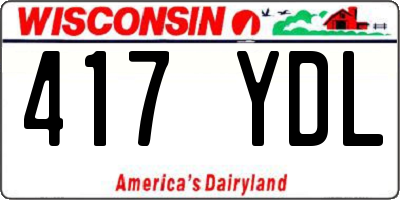 WI license plate 417YDL