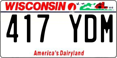 WI license plate 417YDM