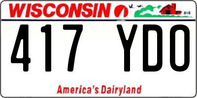 WI license plate 417YDO