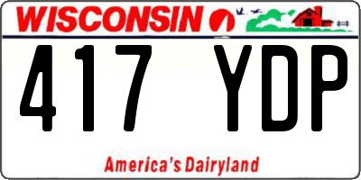 WI license plate 417YDP
