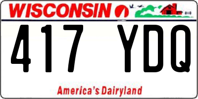 WI license plate 417YDQ