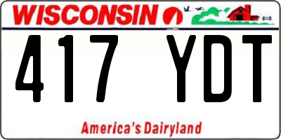 WI license plate 417YDT
