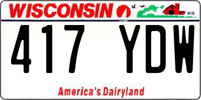 WI license plate 417YDW