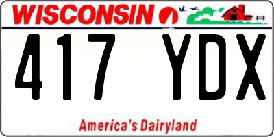 WI license plate 417YDX