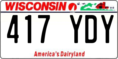 WI license plate 417YDY