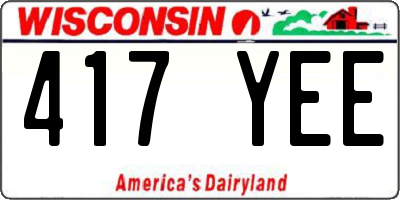 WI license plate 417YEE