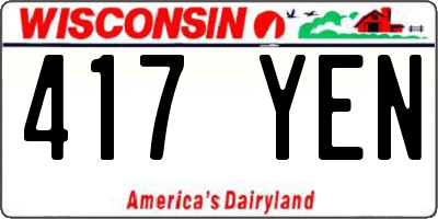 WI license plate 417YEN