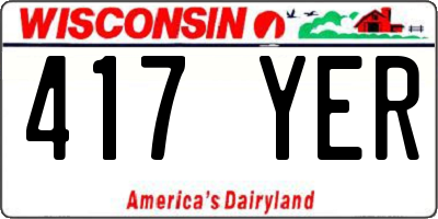 WI license plate 417YER