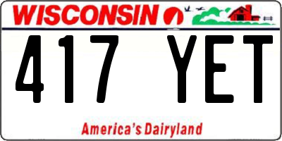 WI license plate 417YET