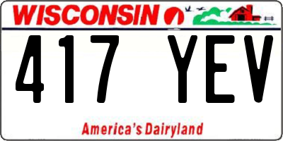 WI license plate 417YEV